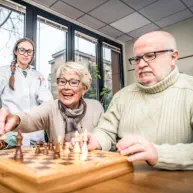 elderly playing together