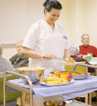 a woman preparing meals